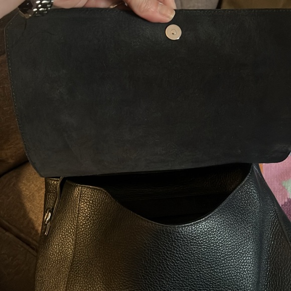 FURLA PATTY BLACK PEBBLED LEATHER HOBO BAG - Picture 9 of 16